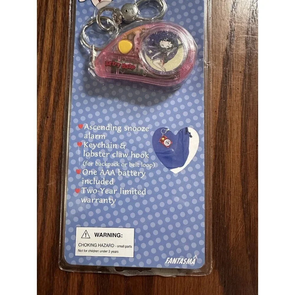 NEW BETTY BOOP MINI CLIP-ON ALARM CLOCK FLASHLIGHT‎ for BACKPACK or BELT LOOP